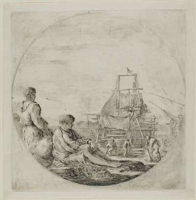 Werft mit zwei Matrosen von Stefano della Bella