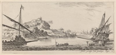 Zwei Galeeren und ihre Beiboote von Stefano della Bella