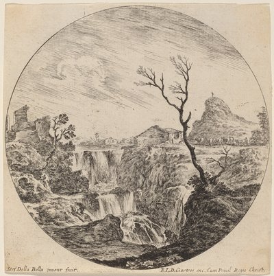Wasserfall mit drei Stufen von Stefano della Bella