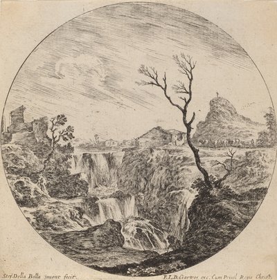 Wasserfall mit drei Stufen, 1646 von Stefano della Bella