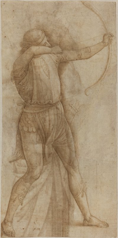 Figur eines Bogenschützen [recto] von Style of Pietro Perugino
