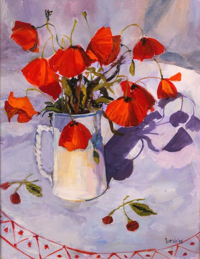 Sonnenbeschienene Mohnblumen, 2003 von Sue Wales