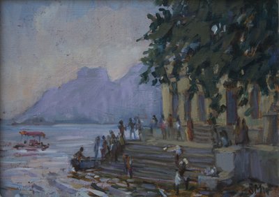 Wäsche auf den Stufen in Udaipur von Sue Wales