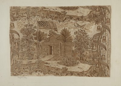 Historischer bedruckter Stoff, ca. 1940 von Suzanne Roy