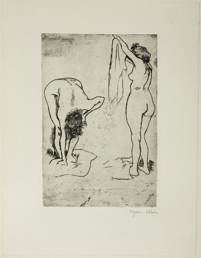 Zwei Frauen trocknen sich von Suzanne Valadon