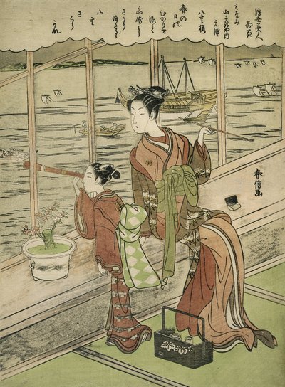 Doppelt blühende Kirsche: Motoura von der Minami Yamasakiya von Suzuki Harunobu