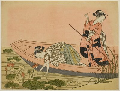 Lotusblumen sammeln von Suzuki Harunobu