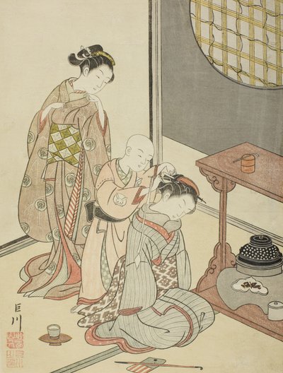 Nachtregen am Teestand von Suzuki Harunobu