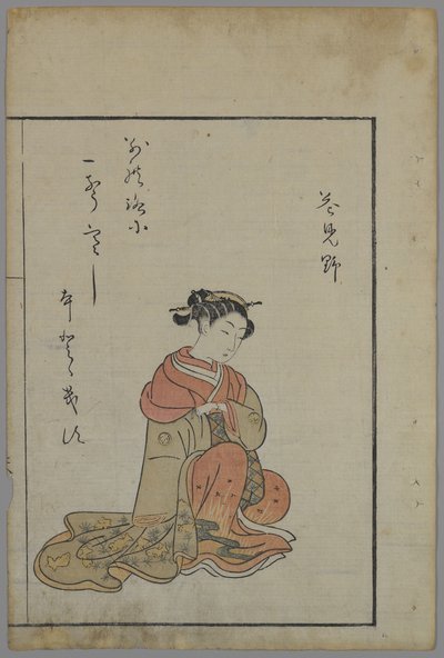 Sitzende Schönheit, Edo-Periode von Suzuki Harunobu