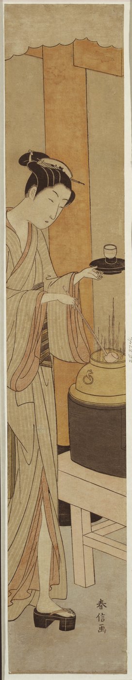 Die Kellnerin Osen vom Kagiya-Teeladen von Suzuki Harunobu