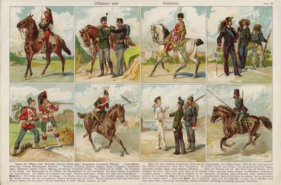 Offiziere und Soldaten europäischer Armeen (Chromolithografie) von Swiss School