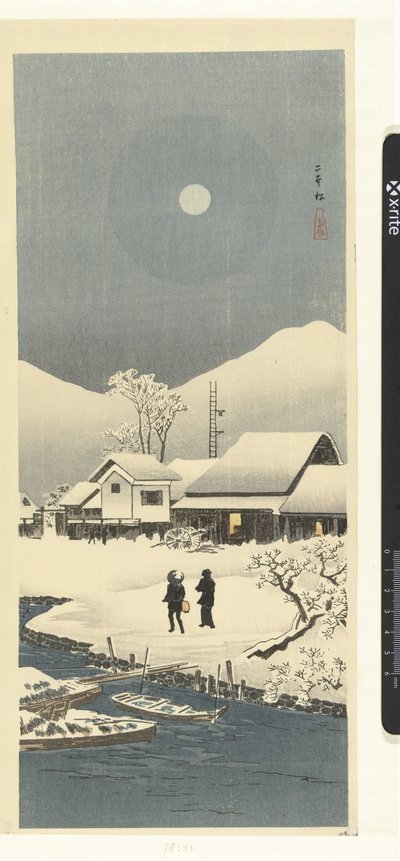 Schneelandschaft im Mondschein von Takahashi Hiroaki