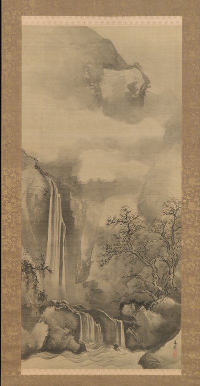 Landschaft mit Wasserfall, 1828 von Tani Buncho