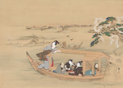 Boot nach Yoshiwara, 1800er von Teisai Hokuba