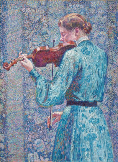Marie-Anne Weber spielt die Geige von Théo van Rysselberghe