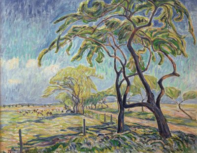 Landschaft bei Kaiserswaldau von Theo von Brockhusen