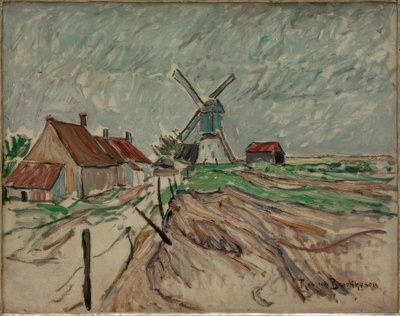 Landschaft mit Windmühle von Theo von Brockhusen