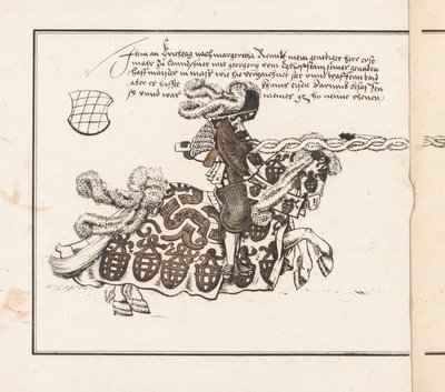 Buch über Turniere: Reiter nach rechts von Theobald Senefelder