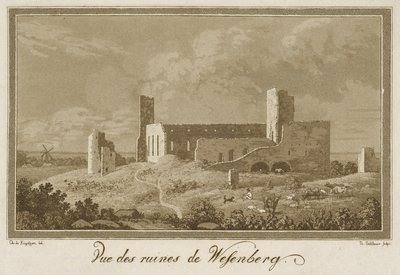 Ansicht der Ruinen der Burg Rakvere von Theodor Gehlhaar