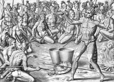 Zeremonie der Timucua-Indianer von Theodor de Bry
