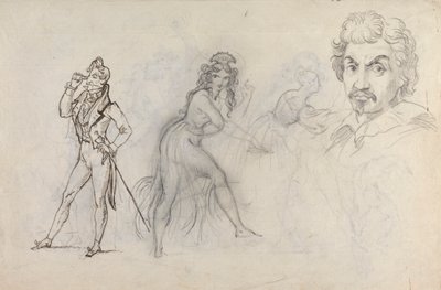 Blatt mit Skizzen von Theodor von Holst