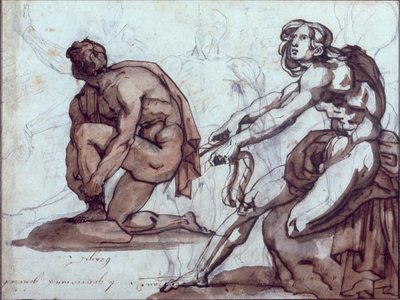 Zwei nackte Figuren von Theodore Gericault