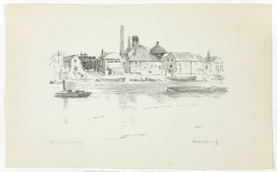 Battersea vom Fluss, Ebbe von Theodore Roussel