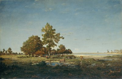 Landschaft mit einer Baumgruppe von Pierre Etienne Theodore Rousseau