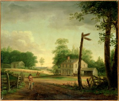 Gasthaus am Weg nach Philadelphia von Thomas Birch