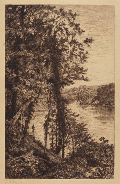 Ohne Titel (Landschaft mit Fischer) von Thomas C. Farrer