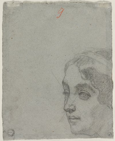 Kopf einer Frau verso, ca. 1857 von Thomas Couture