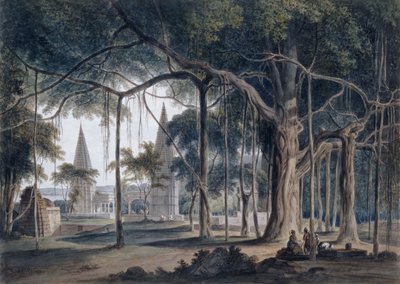 Hindu-Tempel in Agori, Uttar Pradesh von Thomas Daniell