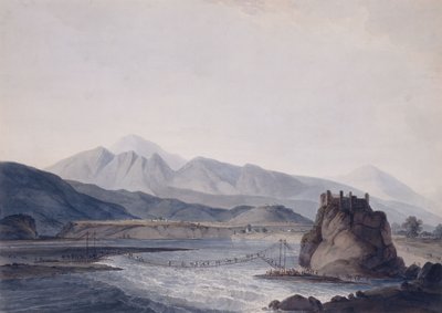 Die Seilbrücke, Srinagar, Garhwal, Uttar Pradesh von Thomas Daniell
