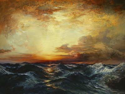 Pazifischer Sonnenuntergang von Thomas Moran