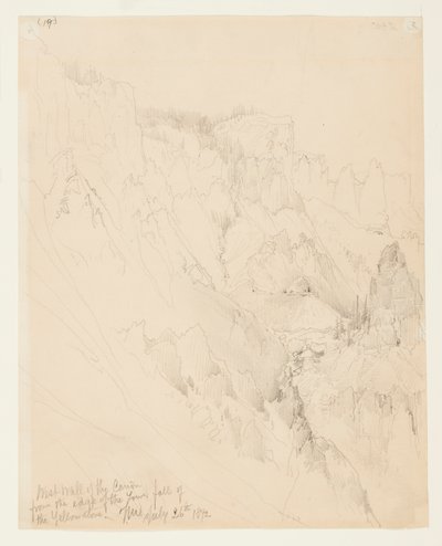 Westwand des Canyons, Yellowstone von Thomas Moran