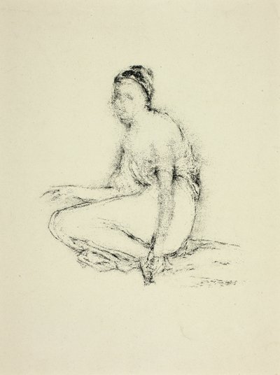 Modell auf dem Boden sitzend von Thomas Robert Way