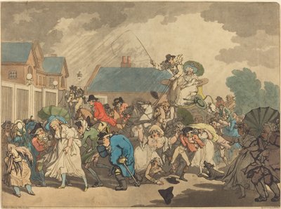 Ein Sturm im Hyde Park von Thomas Rowlandson