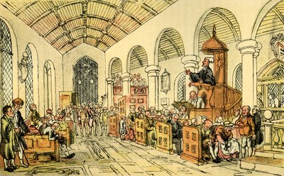 Dr. Syntax predigt von Thomas Rowlandson