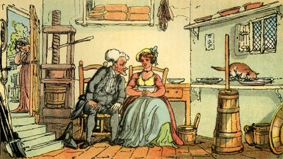 Dr. Syntax mit der Milchmagd von Thomas Rowlandson