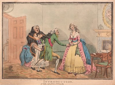 Einführung, veröffentlicht 1793 (handkolorierter Stich) von Thomas Rowlandson