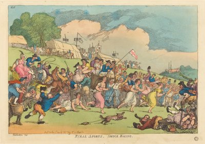 Ländliche Sportarten. Schürzenrennen von Thomas Rowlandson