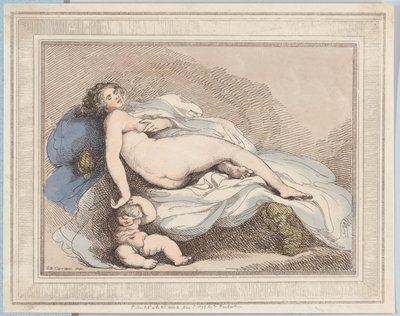 Schlafende Venus und Amor, 1799 von Thomas Rowlandson