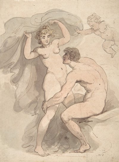 Venus, Anchises und Amor, 1780-1827 von Thomas Rowlandson