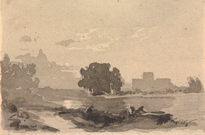 Landschaft mit Schloss im Hintergrund von Thomas Sully