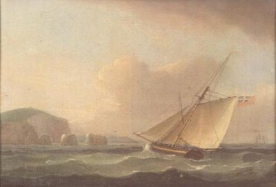 Ein Kutter vor den Needles von Thomas Whitcombe