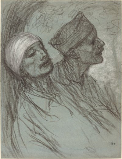 Ein verwundeter Soldat und sein Kamerad von Théophile Alexandre Steinlen