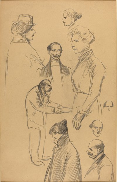 Figurenstudien (verso) von Théophile Alexandre Steinlen