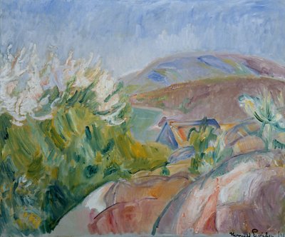Frühling mit weißem Obstbaum von Thorvald Erichsen