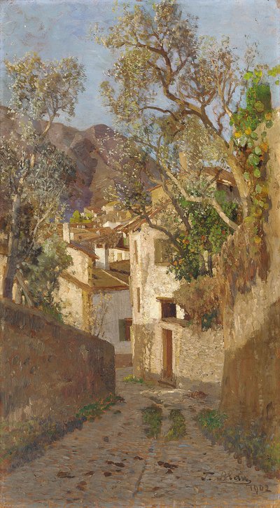 Eine schattige Dorfstraße, 1902 von Tina Blau Lang