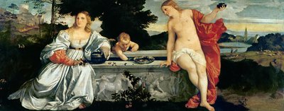 Heilige und profane Liebe, ca. 1515 von Tiziano Vecelli